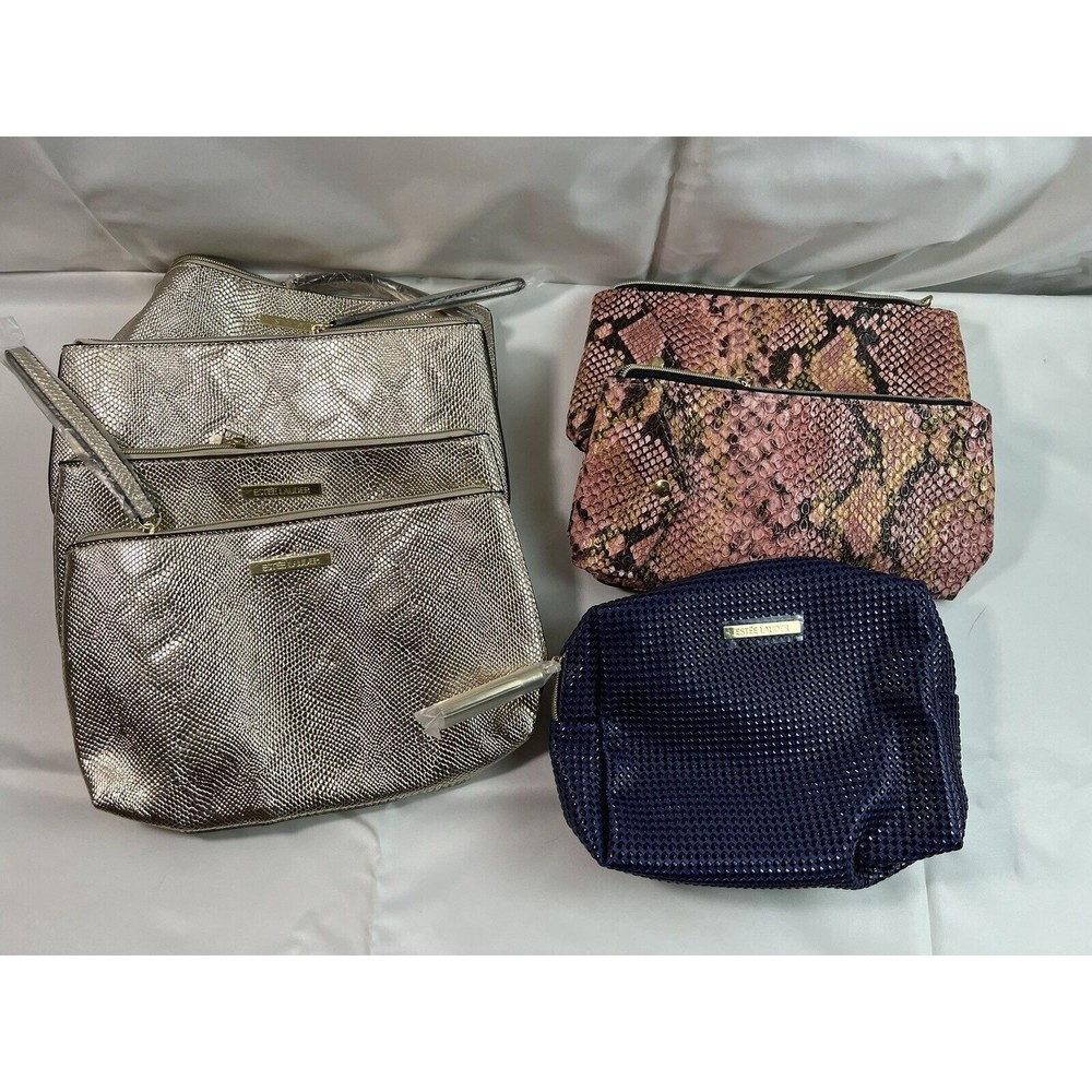 Lot Of 7 Estée Lauder Zippered Cosmetics Bag‎